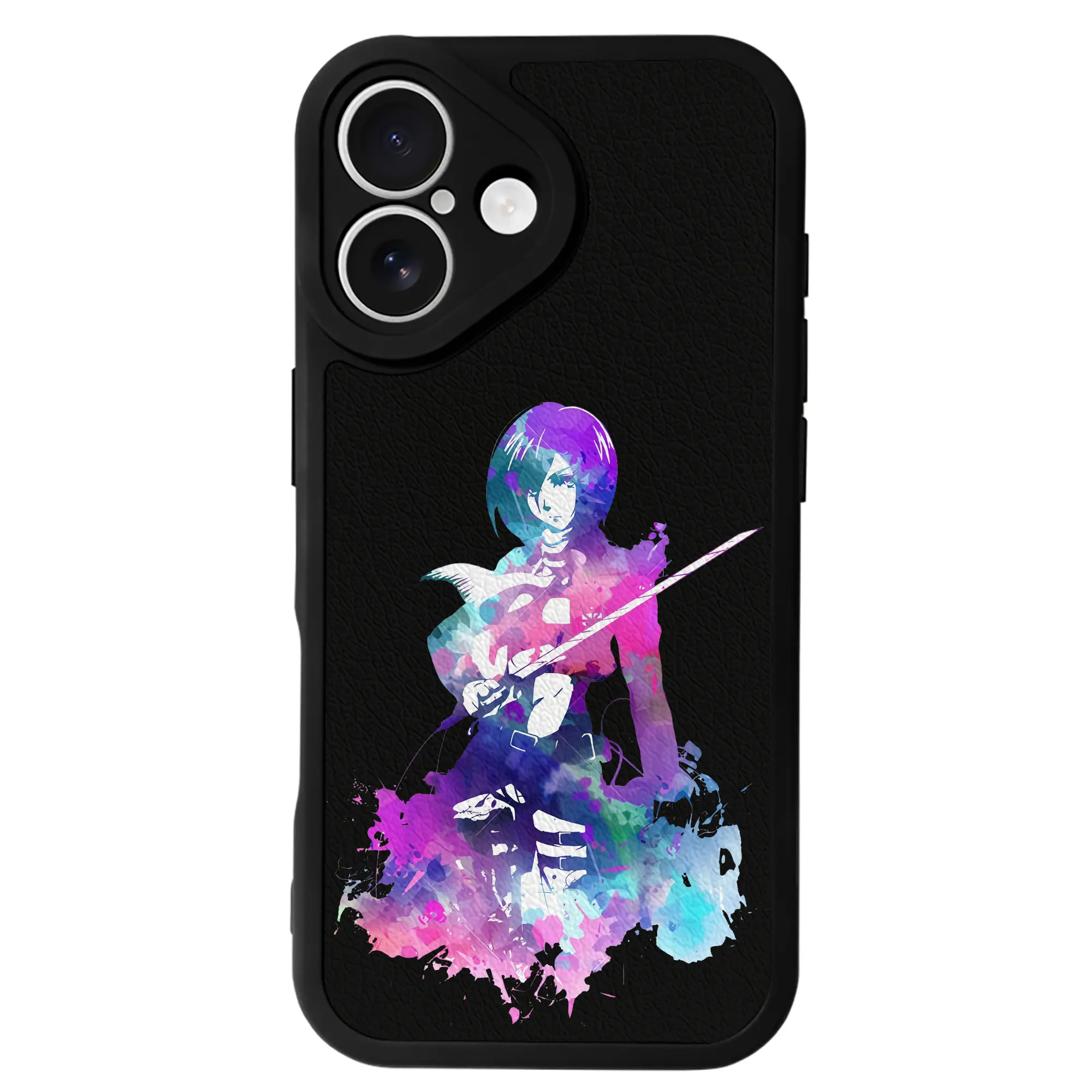 進撃の巨人 グッズ ミカサ・アッカーマン - IPhone 16シリーズ対応 ・ シリコンスマホケース ・ レザー調 ・ 高精度フィット ・ 耐衝撃 ・ ワイヤレス充電対応 ・ 精密カット